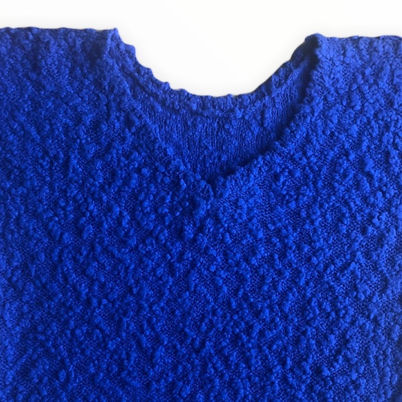 Alyssa Brooke Popcorn Knit Blue Sweater M - Picture 5 of 7